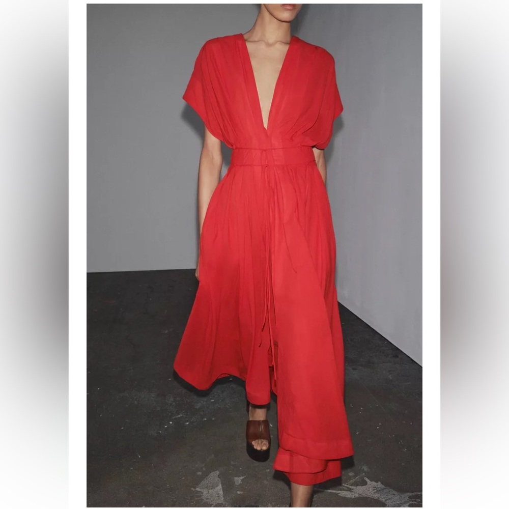 ZARA PLEATED MIDI DRESS ZW COLLECTION